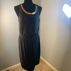 White Black Market Black Poly Rayon Dress Med